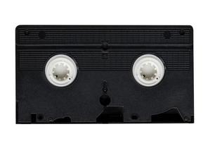 VHS video cassette tape isolated on white bakground witn clipping path