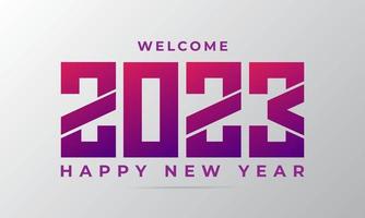 fondo de diseño moderno feliz año nuevo 2023. veinte veintitrés vector de diseño