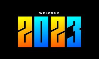 Gradient New Year 2023 design background. Happy New Year 2023 design vector