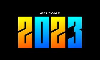 Fondo de diseño degradado de año nuevo 2023. feliz año nuevo 2023 vector de diseño