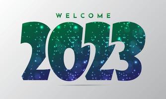 Fondo de diseño degradado de año nuevo 2023 con efecto de brillo brillante. veinte veintitrés diseño vectorial vector