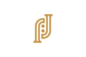 Initial P Monoline Logo Template vector