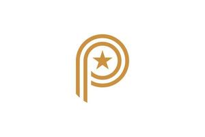 Initial P Monoline Logo Template vector