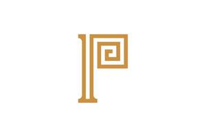Initial P Monoline Logo Template vector