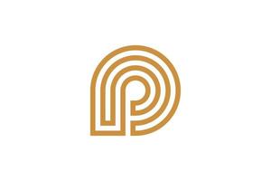 Initial P Monoline Logo Template vector