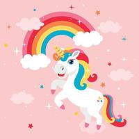 ilustración de dibujos animados de un unicornio vector