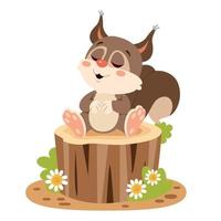 Cartoon Illustration Of A Squirrel vector