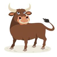 Cartoon Illustration Of A Bull vector