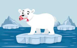 ilustración de dibujos animados de un oso polar vector