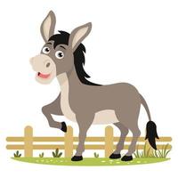 Cartoon Illustration Of A Donkey vector