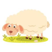 Cartoon Illustration Of A Sheep vector