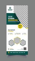 school admission roll up banner and signage design vector