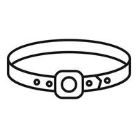 Dog leather belt icon, outline style vector