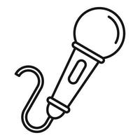 Sing microphone icon, outline style vector