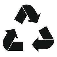 icono de triángulo de reciclaje, estilo simple vector