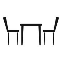 Cafe table chair icon, simple style vector