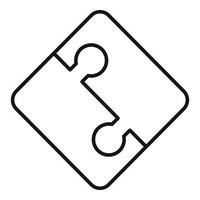 Half part puzzle icon, outline style vector