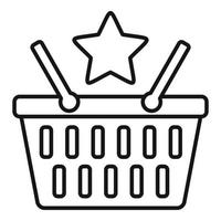 Loyalty shop basket icon, outline style vector