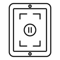 Pause screen recording icon, outline style vector