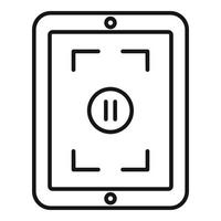 Pause screen recording icon, outline style vector