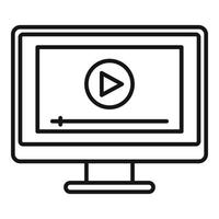 Monitor screen recording icon, outline style vector