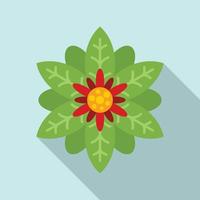 Poinsettia plant icon, flat style vector