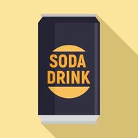 Soda drink can icon, flat style vector