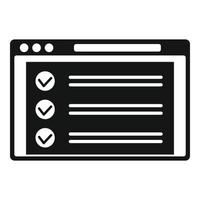 icono de lista de verificación en línea, estilo simple vector