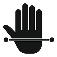 Palm authentication scan icon, simple style vector