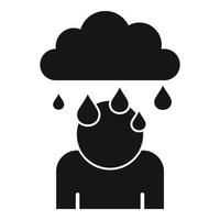 Rainy depression icon, simple style vector