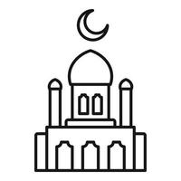 Muslim mosque icon, outline style vector