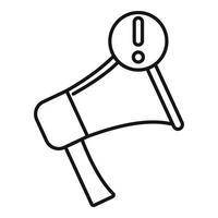 Megaphone notification icon, outline style vector