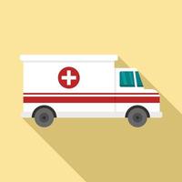 Ambulance van icon, flat style vector