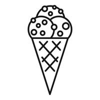icono de cono de helado, estilo de contorno vector