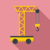 Wheel crane icon, flat style vector