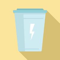 icono de vaso de bebida energética de paquete, estilo plano vector