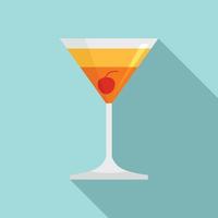 Beach cocktail icon, flat style vector