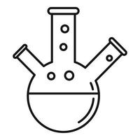 Boiling triple flask icon, outline style vector