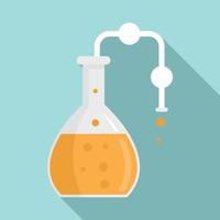 Pipe lab flask icon, flat style vector