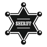 icono de estrella del sheriff, estilo simple vector