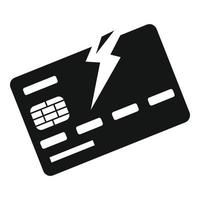 Bankrupt bank card icon, simple style vector