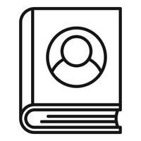 Life skills book icon, outline style vector