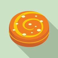 Swedish bake cookie icon, flat style vector