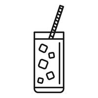 Orange ice cocktail icon, outline style vector