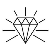 Diamond startup icon, outline style vector