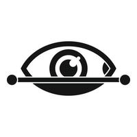 Eye scanning authentication icon, simple style vector