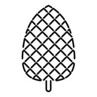 Season pine cone icon, outline style vector