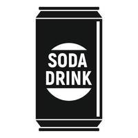 Soda drink can icon, simple style vector