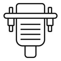 Old computer adapter icon, outline style vector