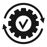 Gear wheel update icon, simple style vector